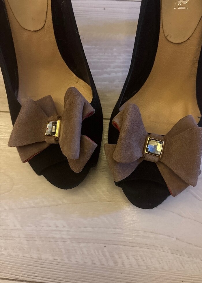 Süet kalın topuk ayakkabı - Görsel 2