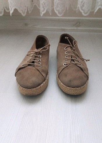 Yargıcı marka Bej Süet kadın 38 numara Espadril Ayakkabı - Görsel 3