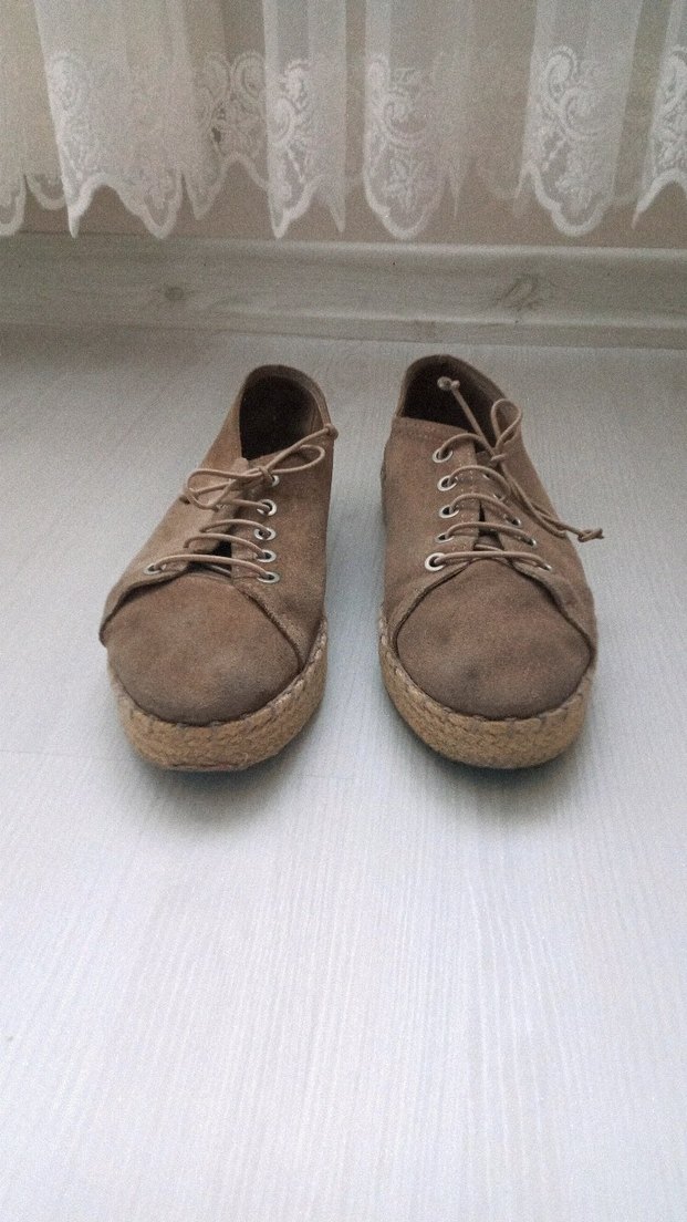 Yargıcı marka Bej Süet kadın 38 numara Espadril Ayakkabı - Görsel 3