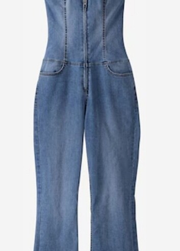 s Beden Bershka halter yaka denim tulum