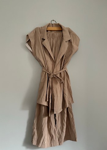 Bej Uzun Keten Kadın takım - Görsel 4