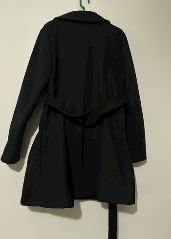 Çift Düğmeli Siyah Kaban - Görsel 4