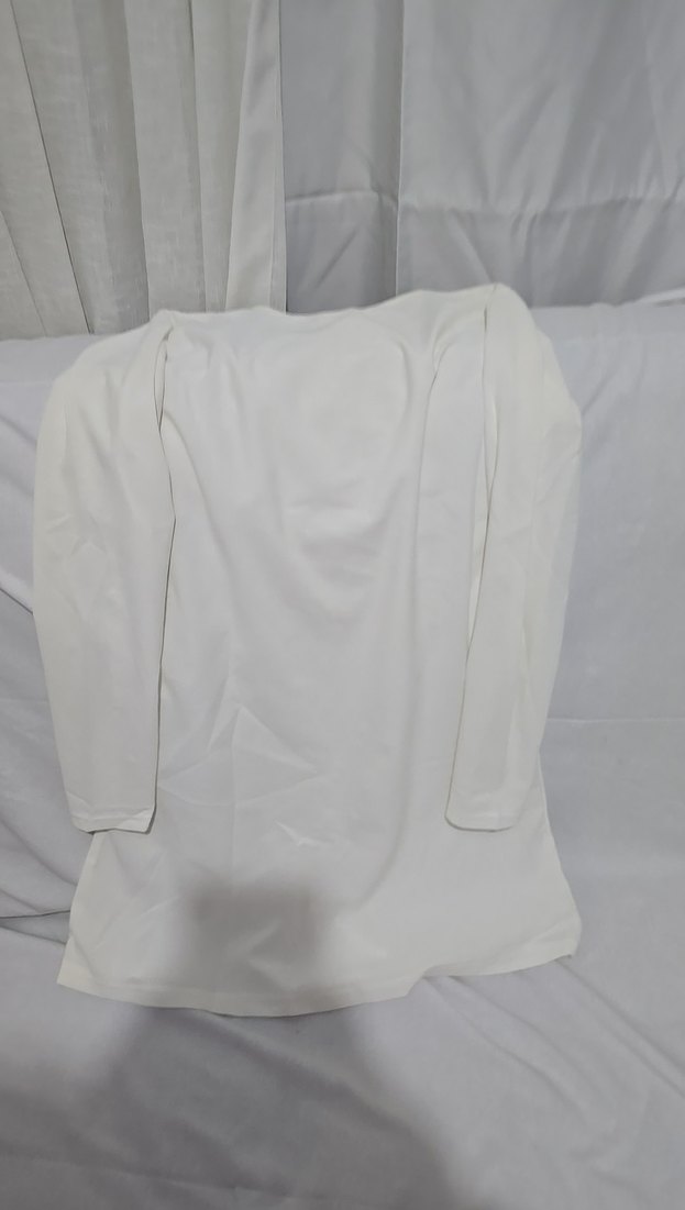 Beyaz Uzun Kollu Kadın Basic Tunik - Görsel 2