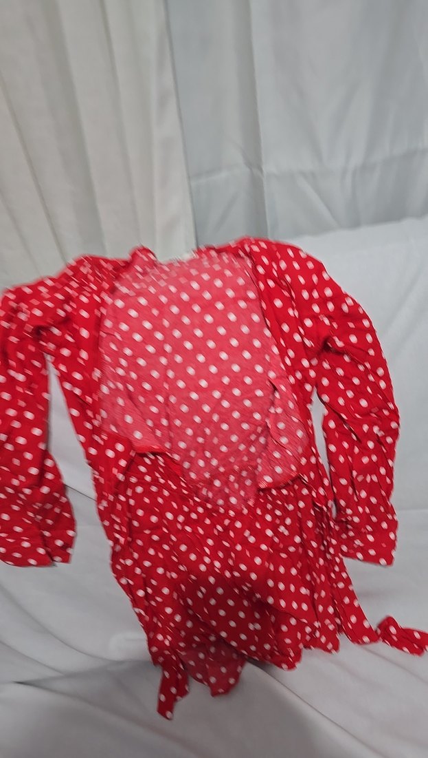 Kırmızı Puantiyeli Hamile Bluzu şortlu - Görsel 2