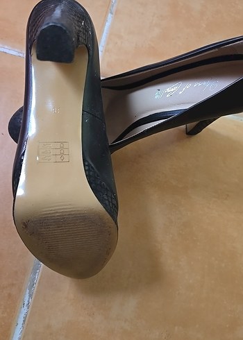 Siyah Yılan Desenli Stiletto Topuklu Kadın Ayakkabı - Görsel 4