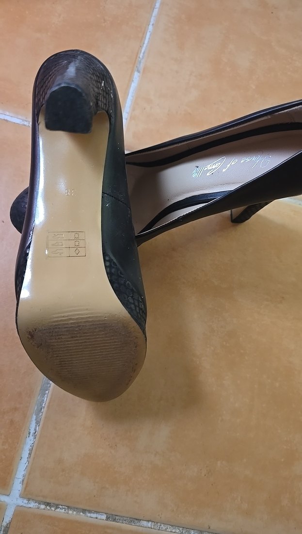 Siyah Yılan Desenli Stiletto Topuklu Kadın Ayakkabı - Görsel 4