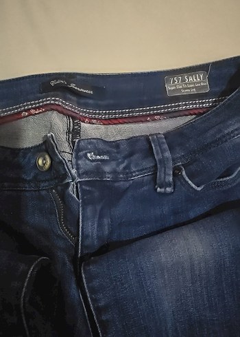 Lacivert Kadın Denim Normal Boy Kemerli Pantolon - Görsel 2