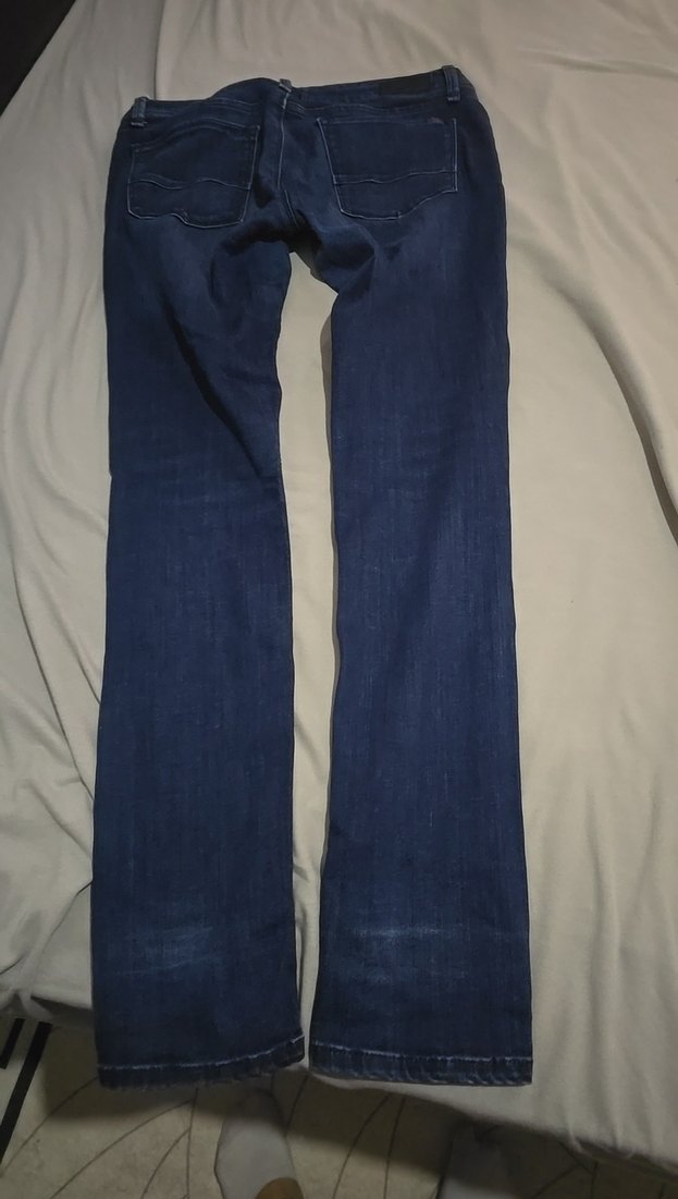 Lacivert Kadın Denim Normal Boy Kemerli Pantolon - Görsel 3