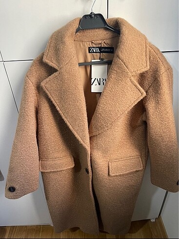 xs Beden camel Renk Zara Bukle Palto