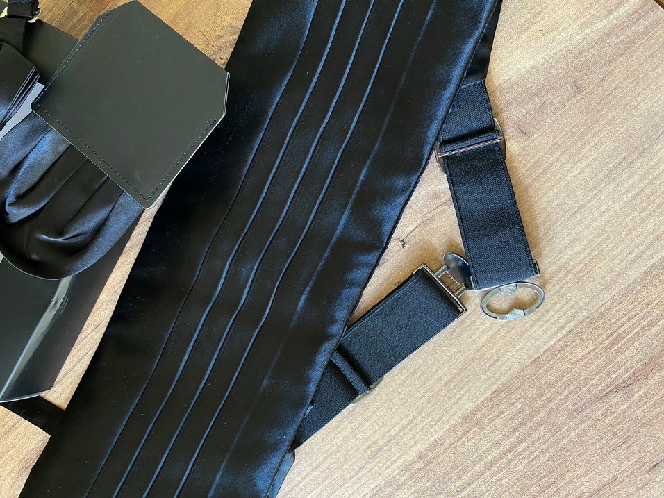 HATEMOĞLU DAMAT KUŞAK-PAPYON-MENDİL SETİ - Görsel 3