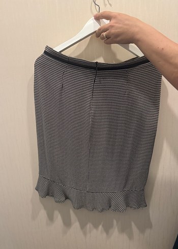 Mango Mango Gri Midi Pilili Kadın Etek