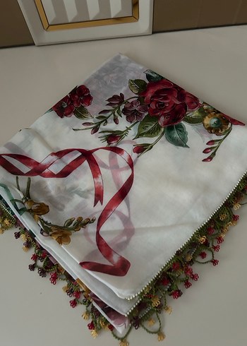 Dantel Detaylı Çok Renkli Bohem Kadın Fuları - Görsel 3