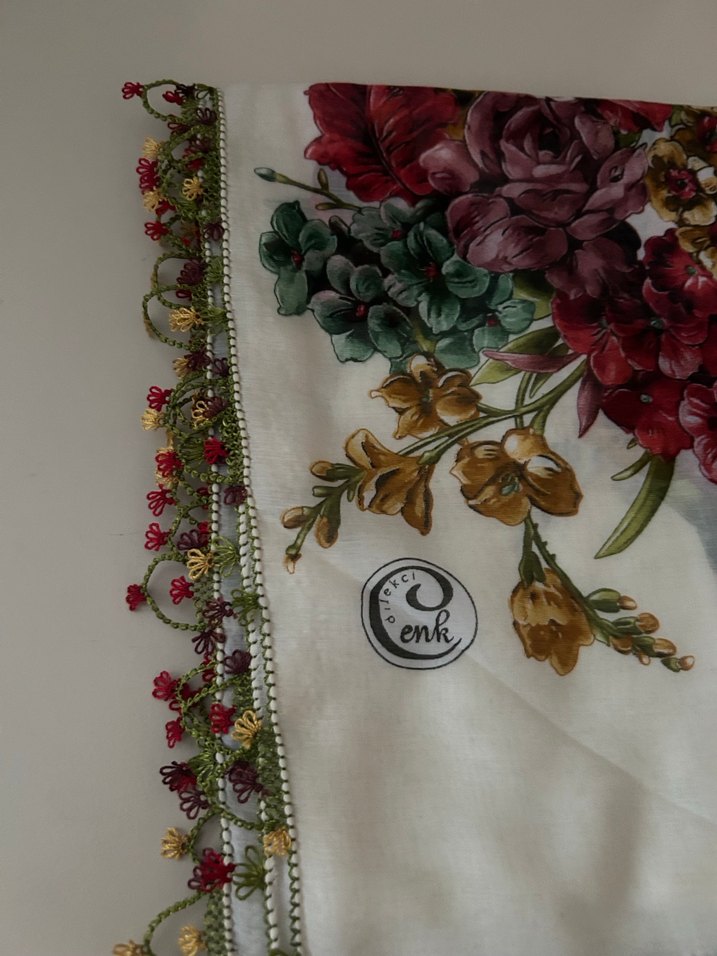 Dantel Detaylı Çok Renkli Bohem Kadın Fuları - Görsel 2