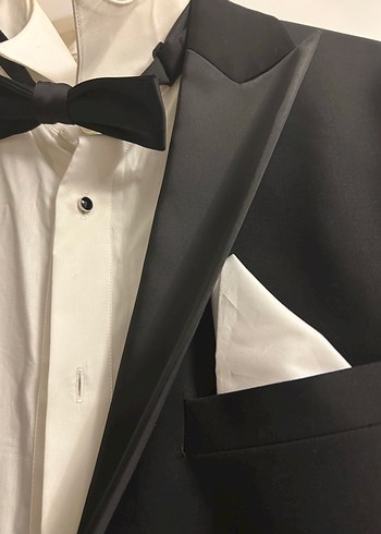 Erkek Siyah Düğmeli Ceket ve Beyaz Gömlek Takım - Görsel 5
