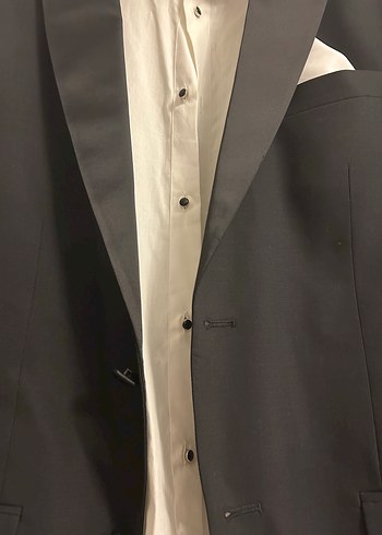 Erkek Siyah Düğmeli Ceket ve Beyaz Gömlek Takım - Görsel 6