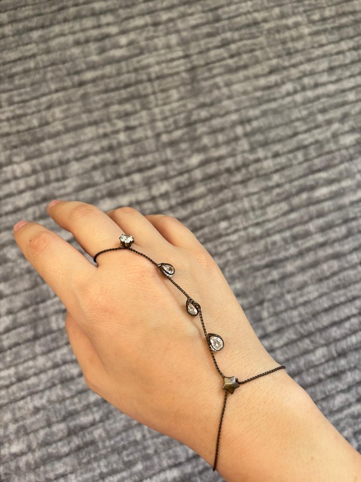 Nakışlı Boncuklu Bej El Zinciri - Görsel 2