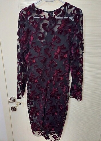xl Beden bordo Renk Elbise