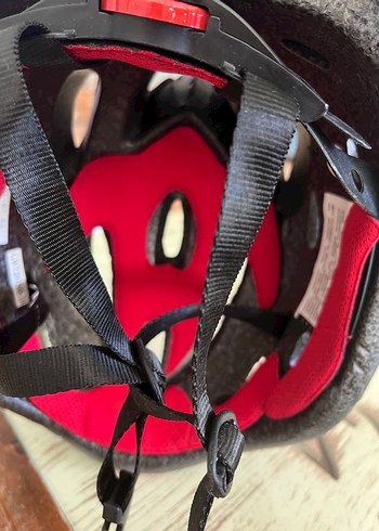 Kırmızı Baskılı  bisiklet Kaskı Velcro - Görsel 4