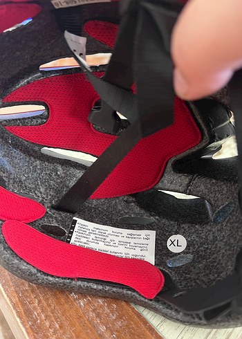 Kırmızı Baskılı  bisiklet Kaskı Velcro - Görsel 5