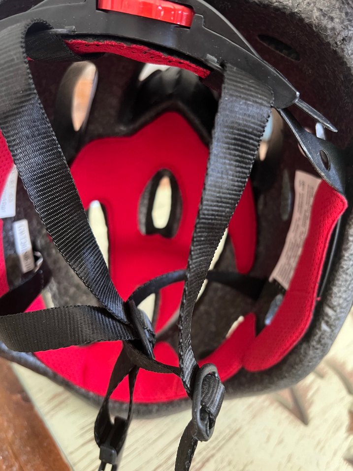 Kırmızı Baskılı  bisiklet Kaskı Velcro - Görsel 4
