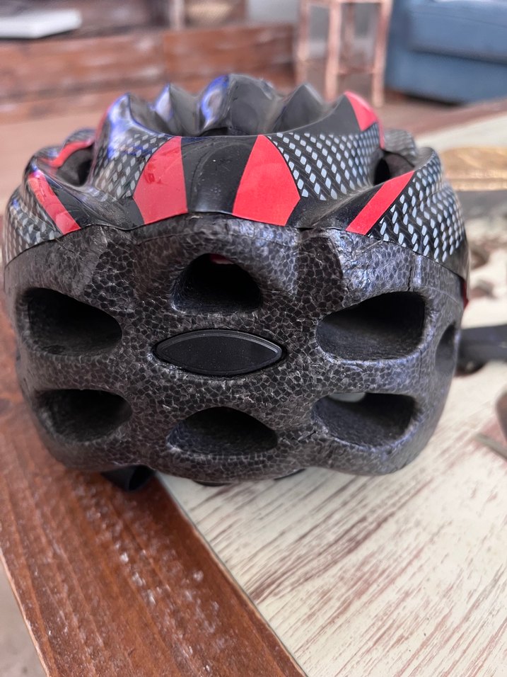 Kırmızı Baskılı  bisiklet Kaskı Velcro - Görsel 2