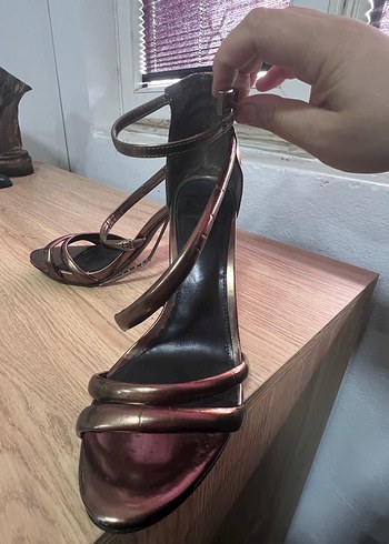 Bakır  renkli Stiletto Topuklu Kadın Ayakkabı - Görsel 5