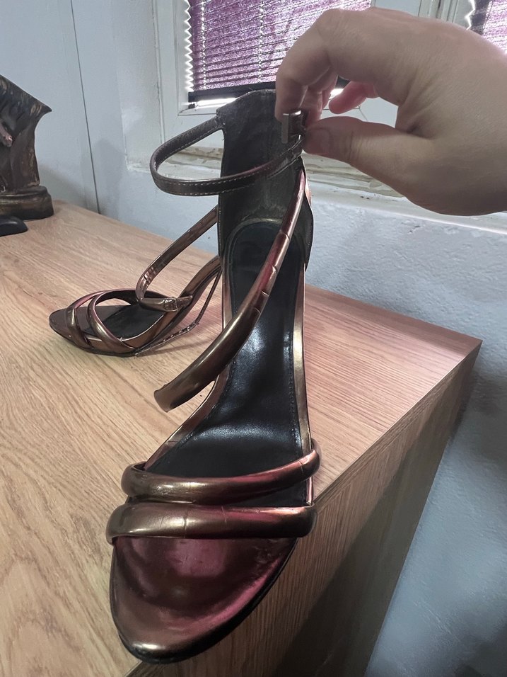 Bakır  renkli Stiletto Topuklu Kadın Ayakkabı - Görsel 5