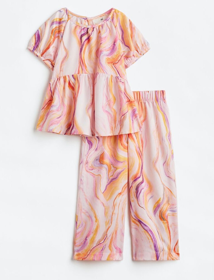 H&M marka kız çocuk 2 Li  saten  takım - Görsel 3