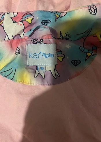 Kızlar için Kapüşonlu Renkli Bağlama Desenli Yağmurluk - Görsel 5