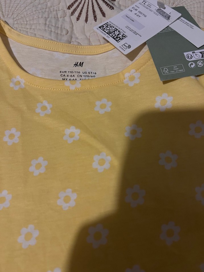 H&M Kız Çocuk Sarı  çiçekli elbise - Görsel 3