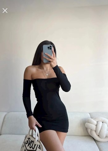 s Beden Kadın mini elbise siyah