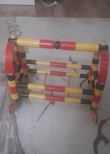 Ahşap Sanat Renkli Ahşap Bebek beşik