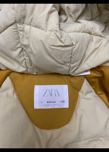 Sarı Kürklü kuş Tüyü Çocuk Mont - Görsel 3