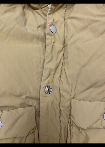 Sarı Kürklü kuş Tüyü Çocuk Mont - Görsel 2