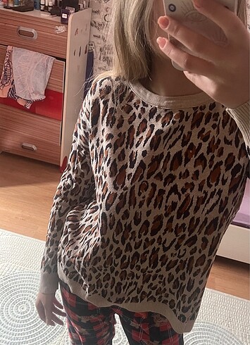 s Beden kahverengi Renk leopar desenli bluz s m uyumludur