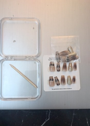 Bej Desenli Tırnak Süslemeleri Seti - Görsel 2