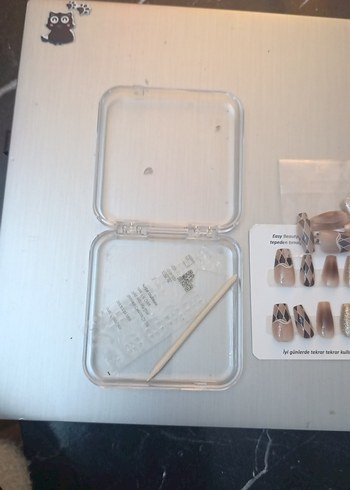 Bej Desenli Tırnak Süslemeleri Seti - Görsel 5