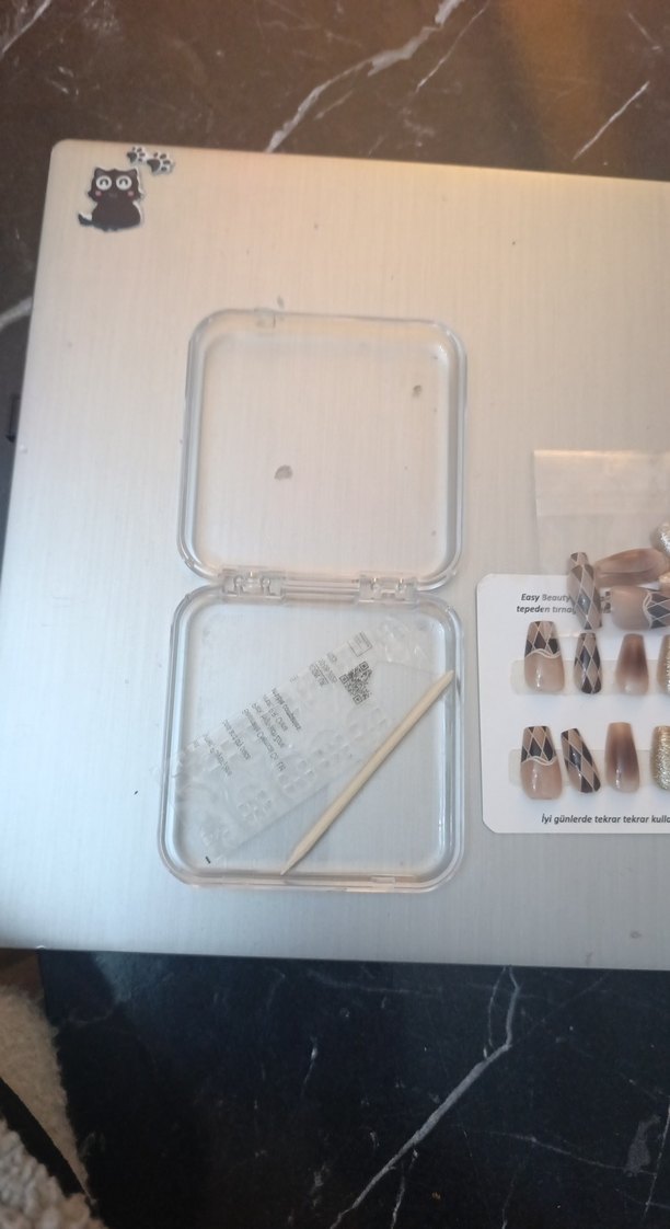 Bej Desenli Tırnak Süslemeleri Seti - Görsel 5