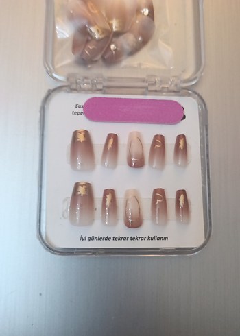 Bej Renkli Tırnak Süslemeleri Seti - Görsel 4