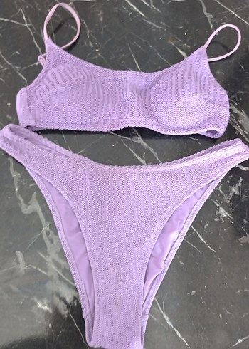 Dantelli Mor İpli Bikini Takımı