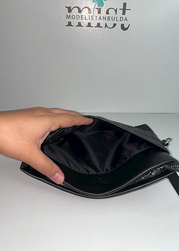 Beden siyah Renk Calvin Klein 3 gözlü şık unisex erkek el Çanta