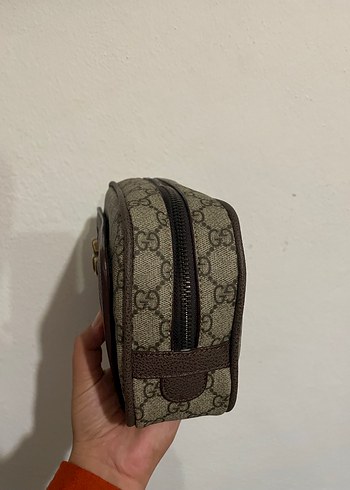 Beden kahverengi Renk Gucci desenli kartlık bölümü olan vip kalite erkek el çantası