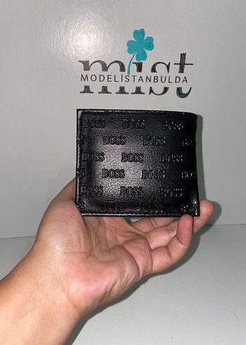 Siyah Boss Marka Baskılı Erkek Cüzdan - Görsel 2