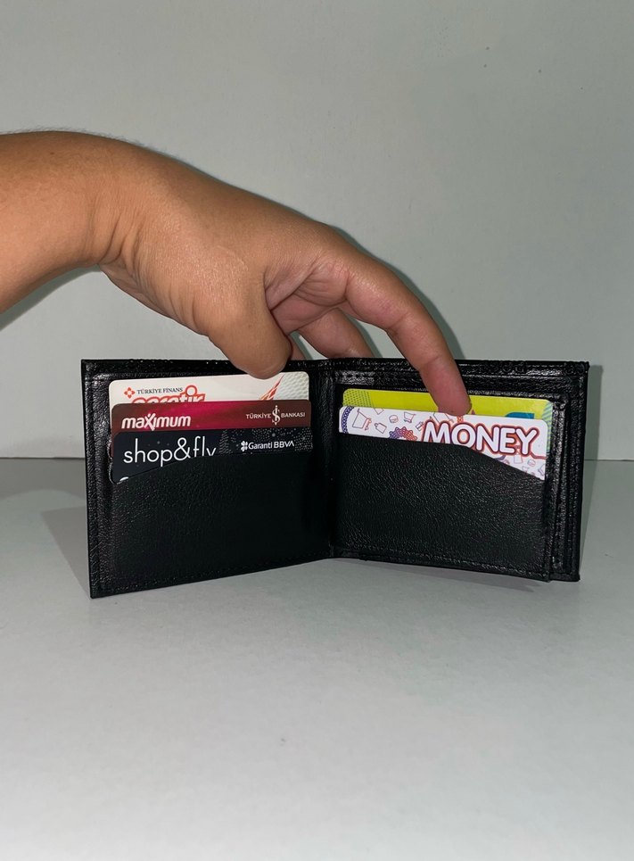 Siyah Boss Marka Baskılı Erkek Cüzdan - Görsel 3