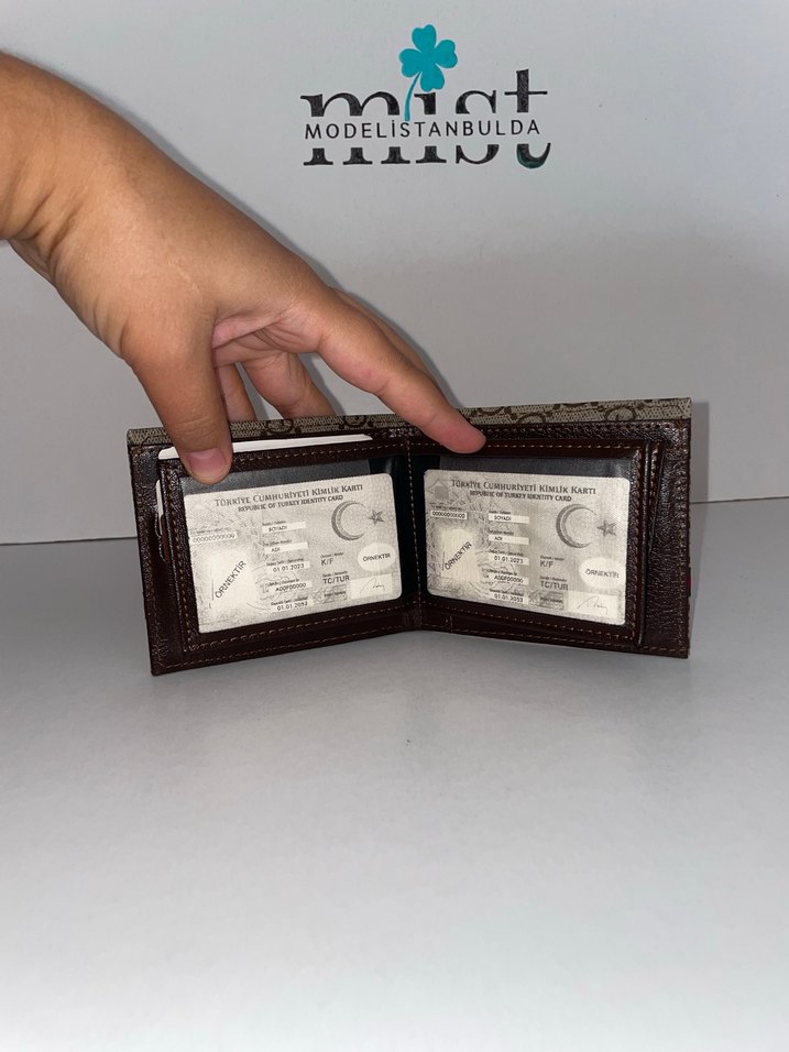 Gucci Kahverengi Baskılı Erkek Cüzdanı - Görsel 4