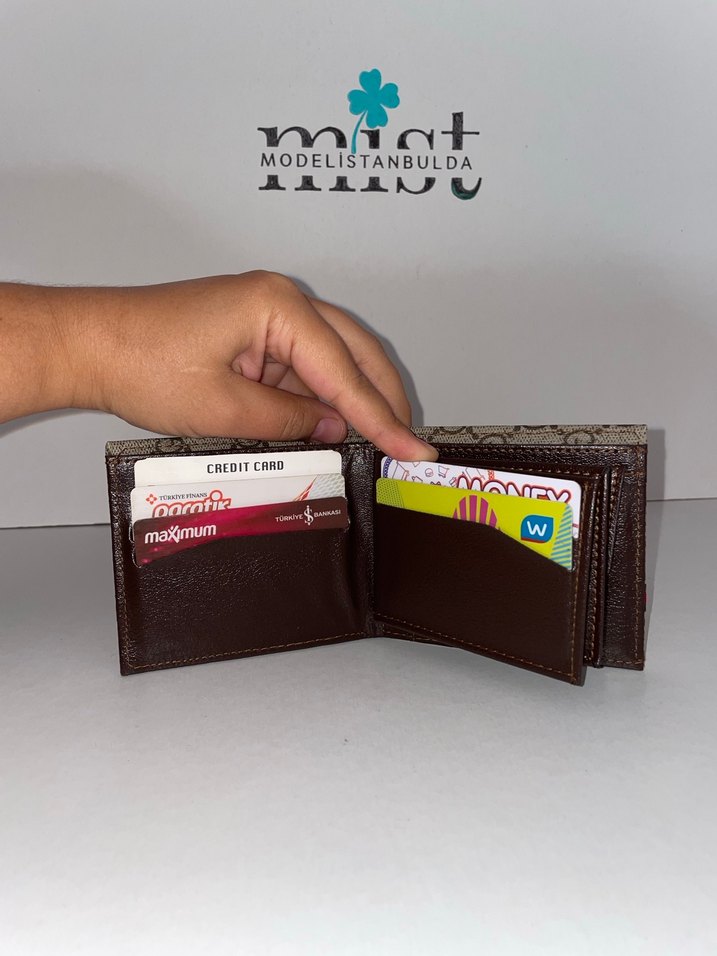 Gucci Kahverengi Baskılı Erkek Cüzdanı - Görsel 3