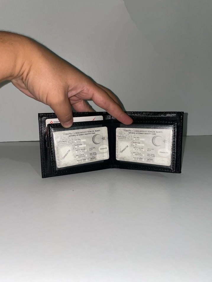 Siyah LV Desenli Erkek Cüzdanı - Görsel 4