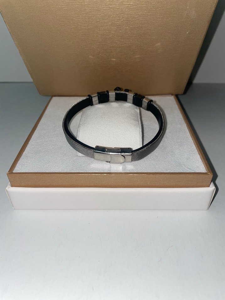 Çapalı tarz çelik erkek bileklik - Görsel 4