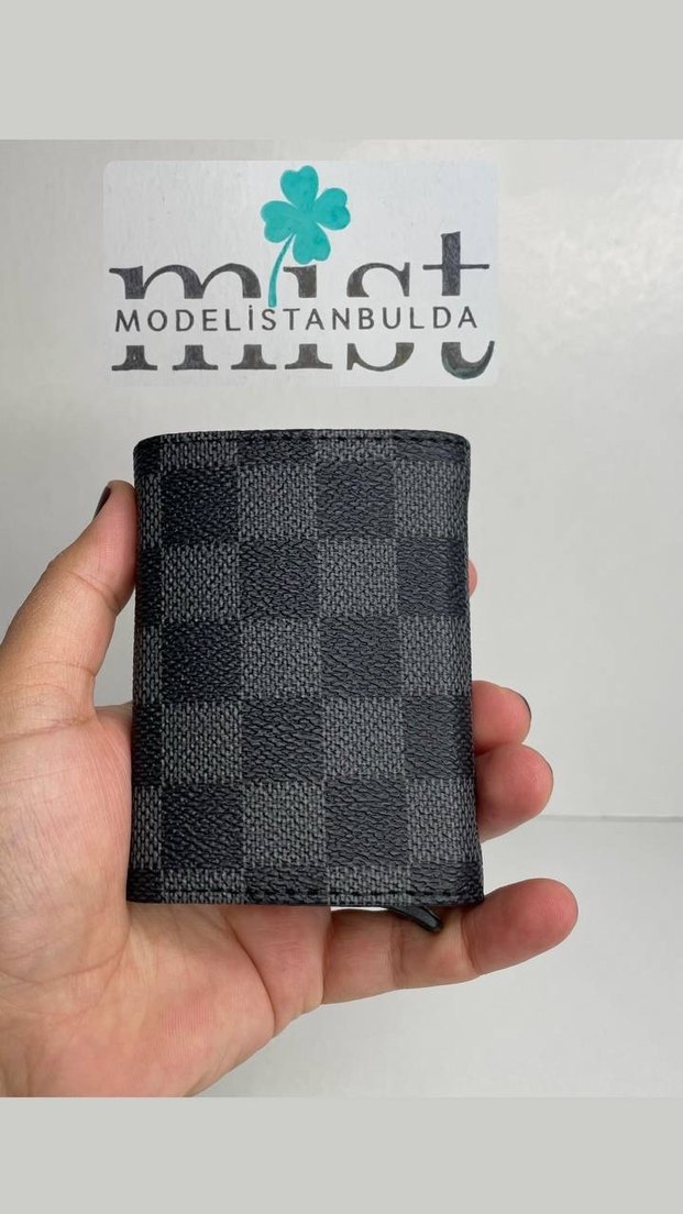 Siyah Gri Dama Desenli Mekanizmalı Erkek Kartlık - Görsel 3