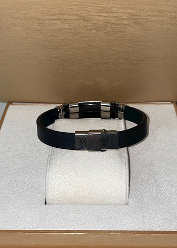 Modern Tasarımlı Siyah Çelik Erkek Bileklik - Görsel 3
